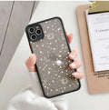 Star universe pattern black phone case for iPhone with skin sensation texture