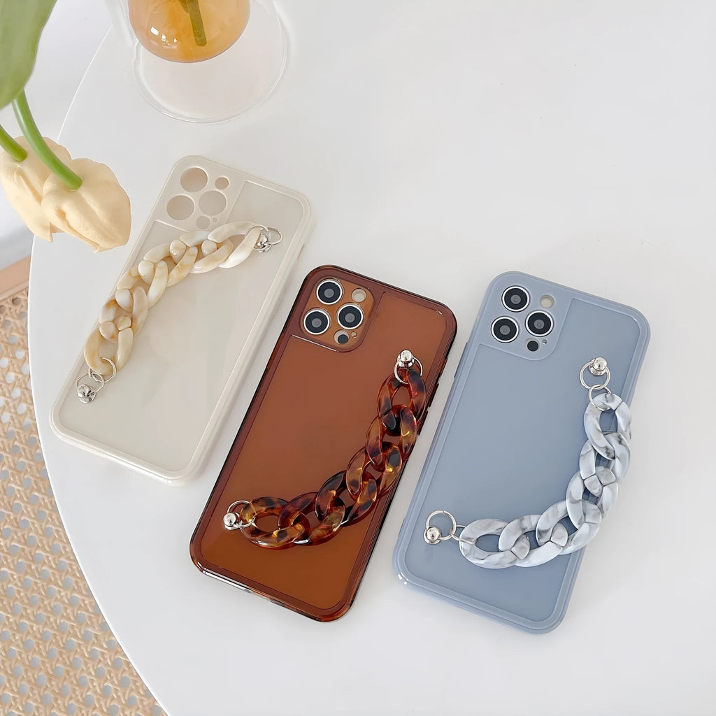 Marble bracelet silicone phone case made of fine hole TPU soft shell, available for Apple iPhone models 7 to 15 Pro Max, shown in antique white.