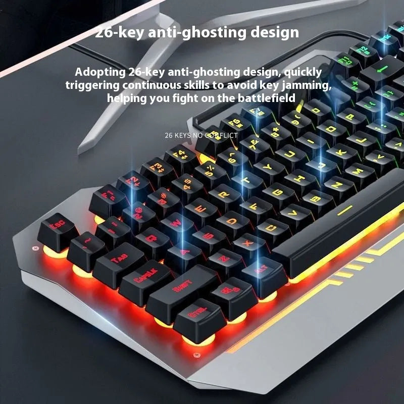 F3010 mechanical keyboard gaming bundle with metal construction and matching mouse and headset