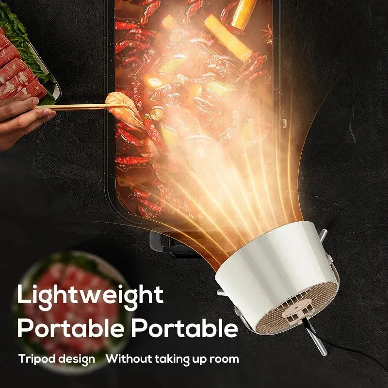 Milky white portable desktop exhaust fan with tripod stand and USB cable