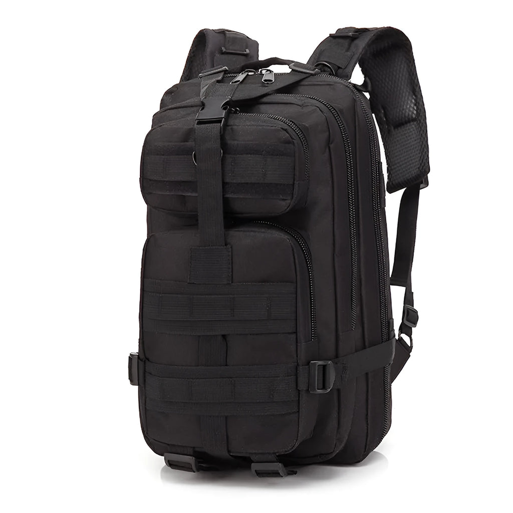 Large khaki hiking backpack with air pillow belt system showing 45cm height for outdoor sports