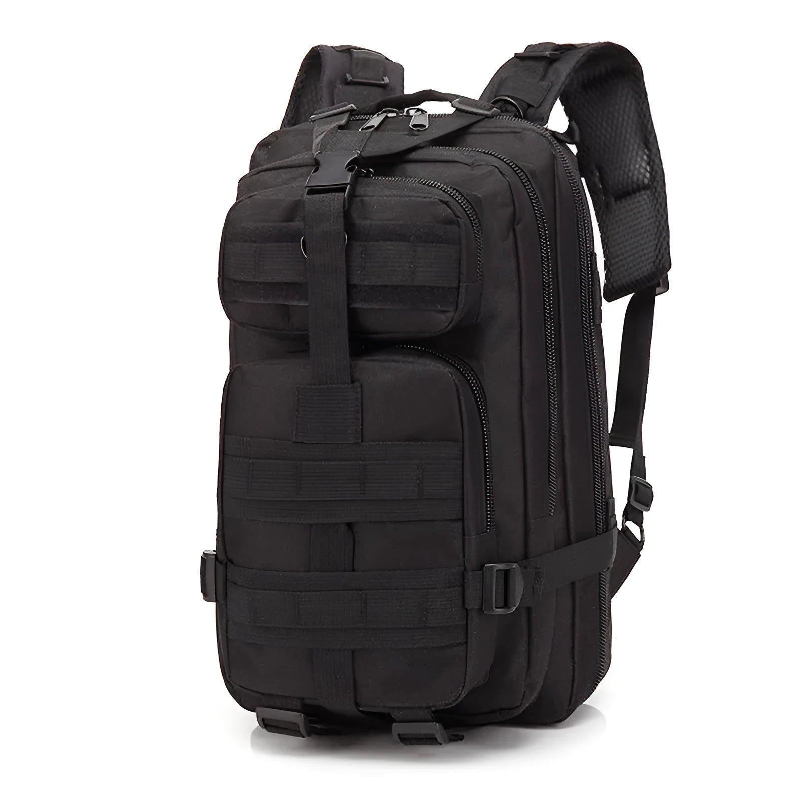 Large khaki hiking backpack with air pillow belt system showing 45cm height for outdoor sports