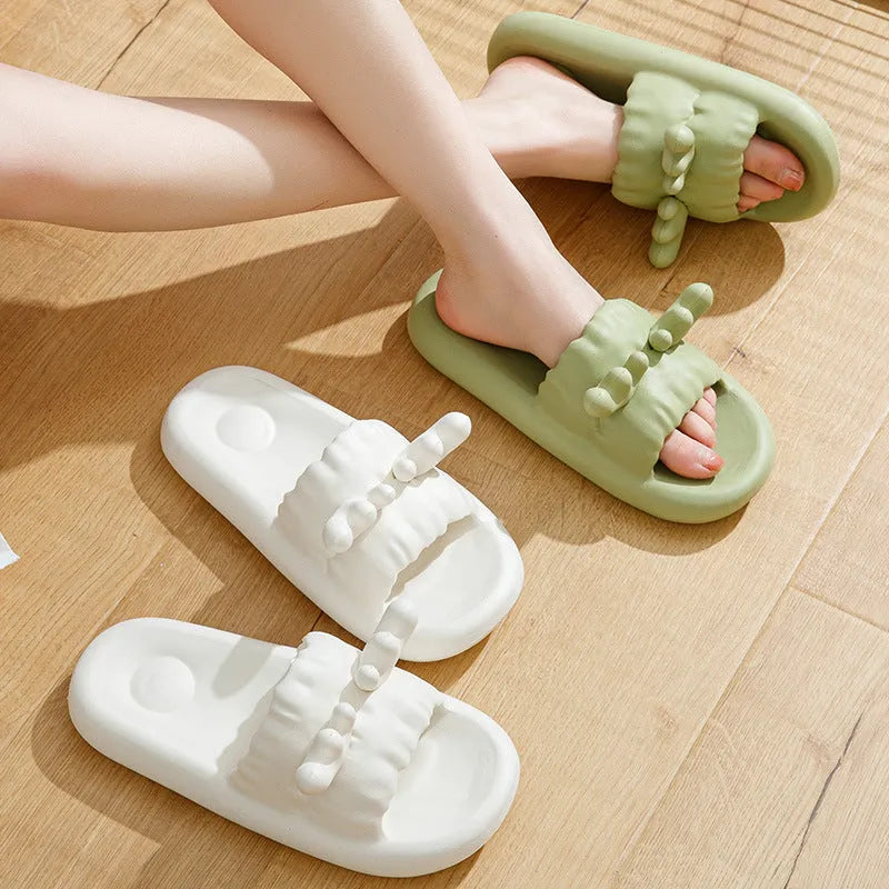 Women's deer horn design EVA flip flop slippers in four colour options with non-slip soles