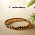 Handmade new Chinese style tigereye stone bracelet with round geometric beads.