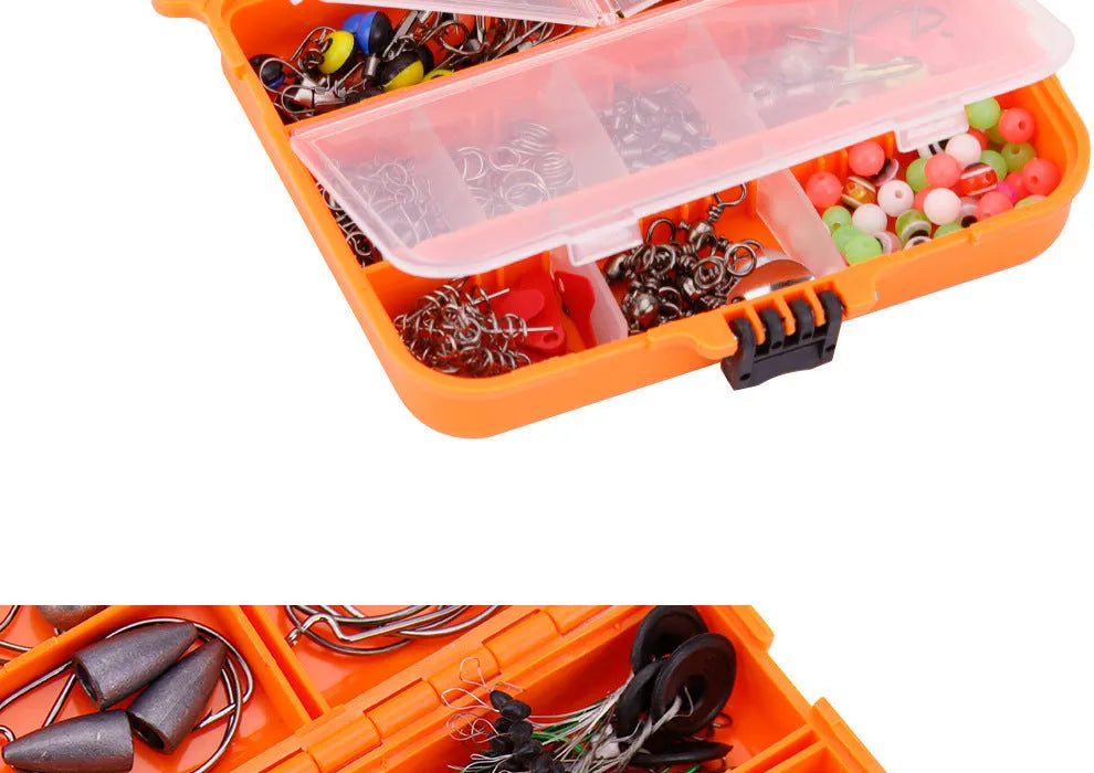Weihe 257-piece fishing lure accessories set in protective ABS box for Texas, sea and rock fishing