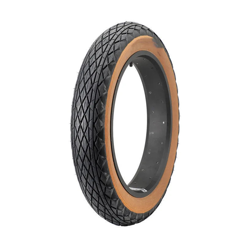 Brown rubber replacement tyre with 20x4.0 dimensions for snowmobiles and electric beach cars