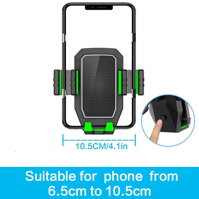 Green and grey car drink rack holder for bottles, cups and mobile phones