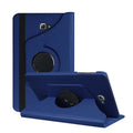 Rotating leather tablet case in clamshell business design showing adjustable viewing mechanism