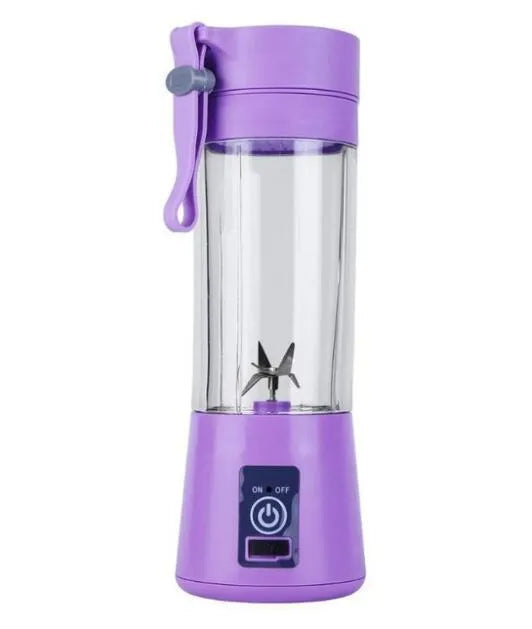 Mini USB electric citrus juicer in pink with stainless steel 304 blade and portage rope
