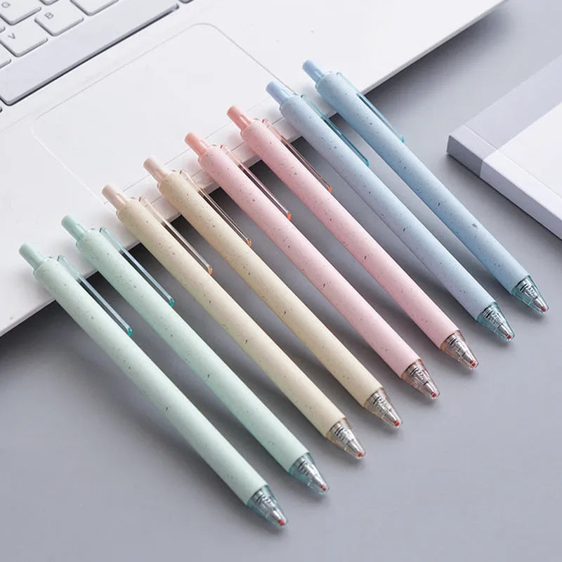 Jinqi push-type gel pen 0.5mm black ink with retractable tip on white background