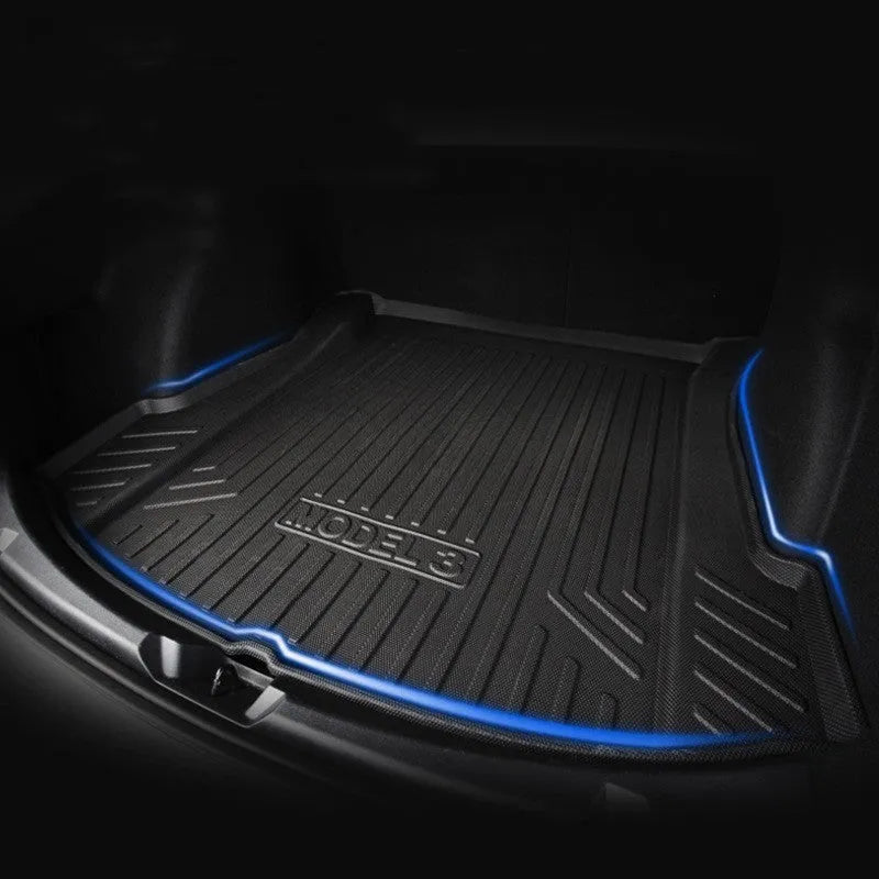 Rubber floor mat with TPE footrest for Tesla Model 3, Y, X, and S cars