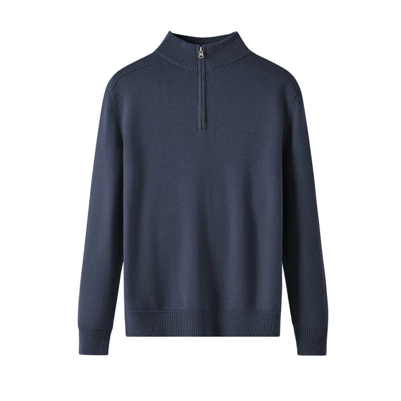 Men's slim fit thickened wool pullover sweater in various colours showing front view