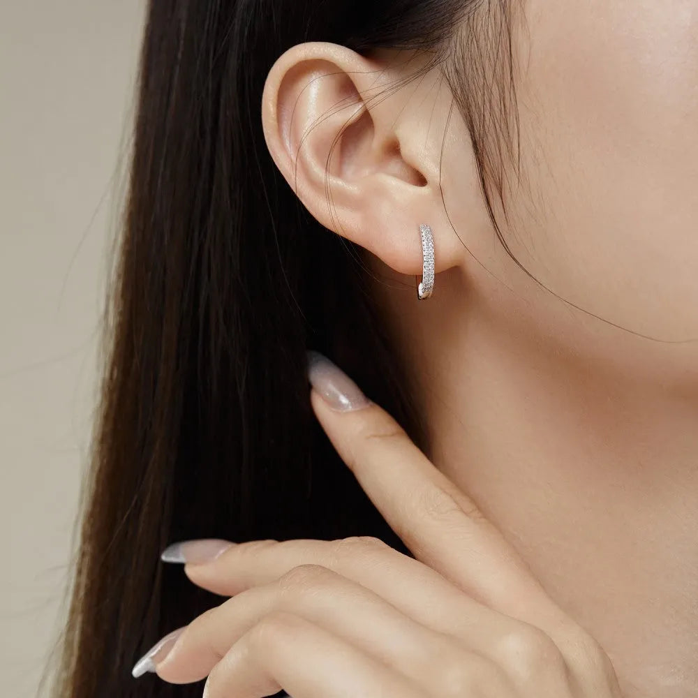 Women's 925 silver electroplated U-shaped geometric text ear clips clip-on earrings