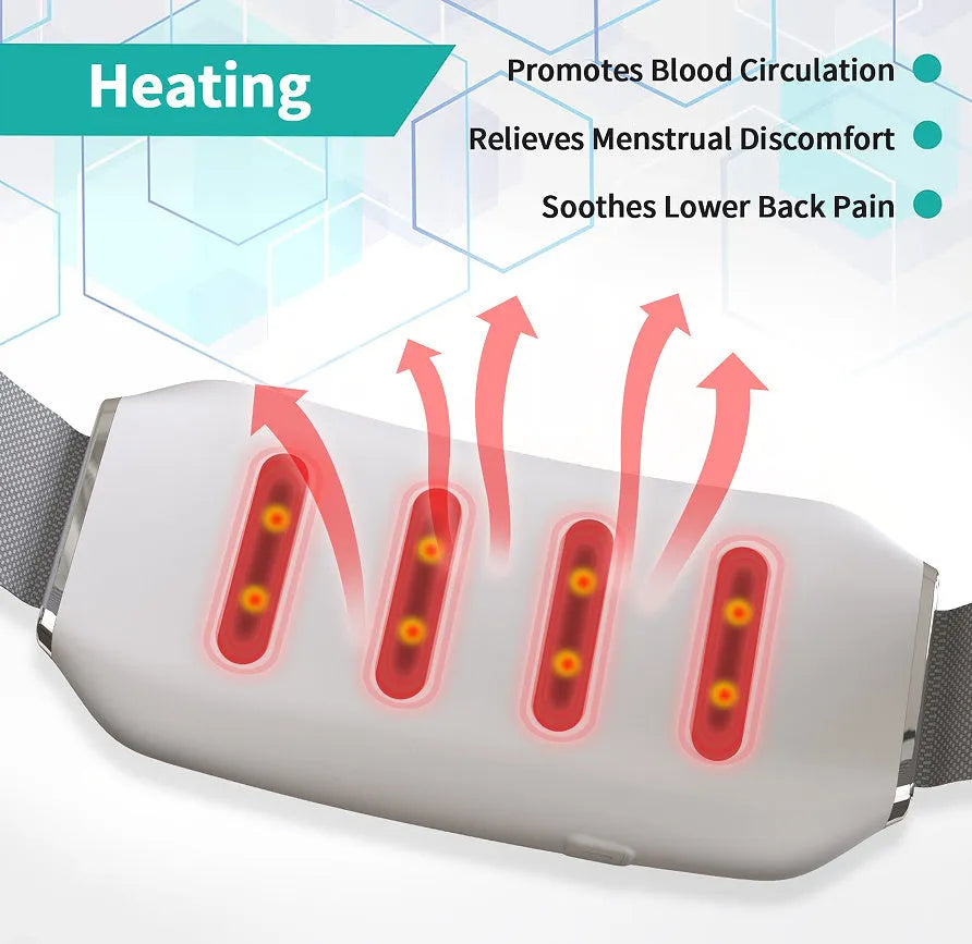 Adjustable abdominal toning belt with electrodes and wireless remote control.