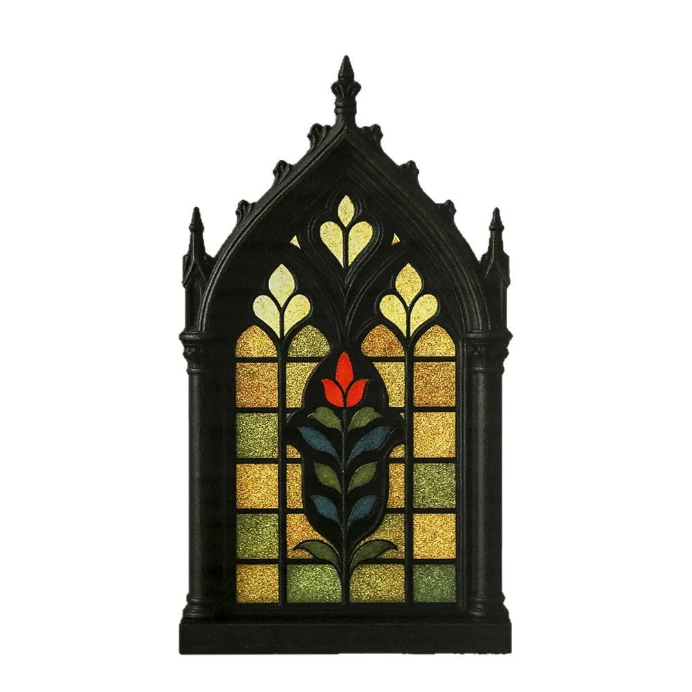 Black wooden gothic style wall mounted storage rack for door frame decoration