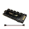 AURA RGB One Point Ten 5V SATA power hub, black, ten 5V RGB ports, PC internal hub