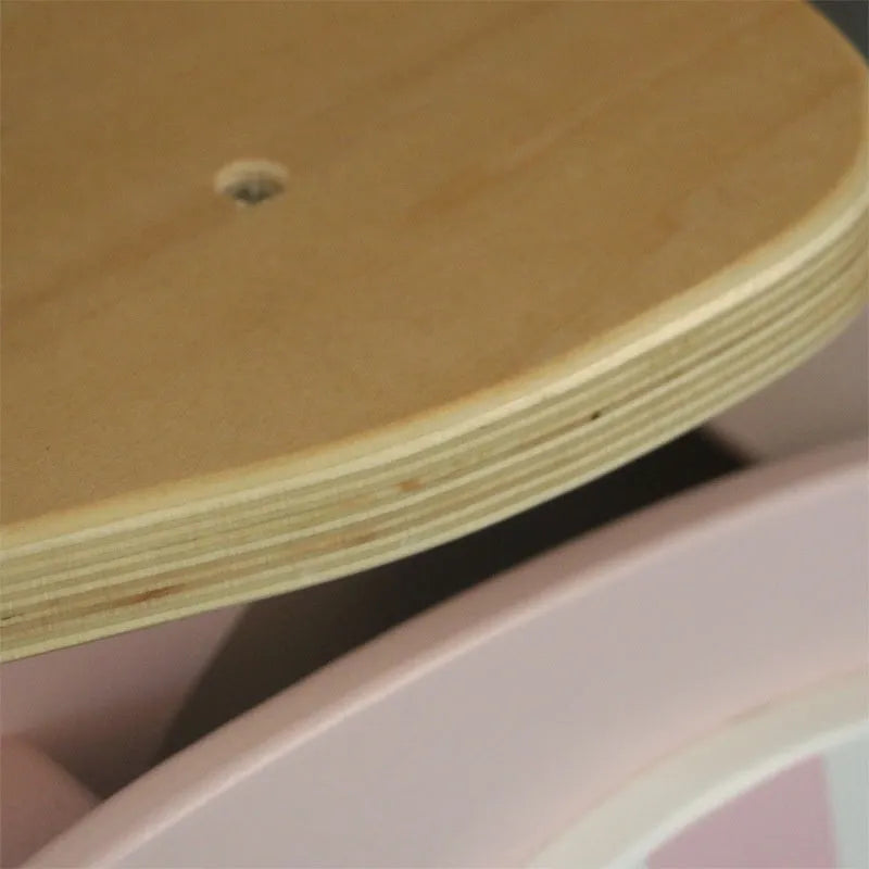 Pink wooden children's balance scooter with 10-inch wheel for ages 1-6