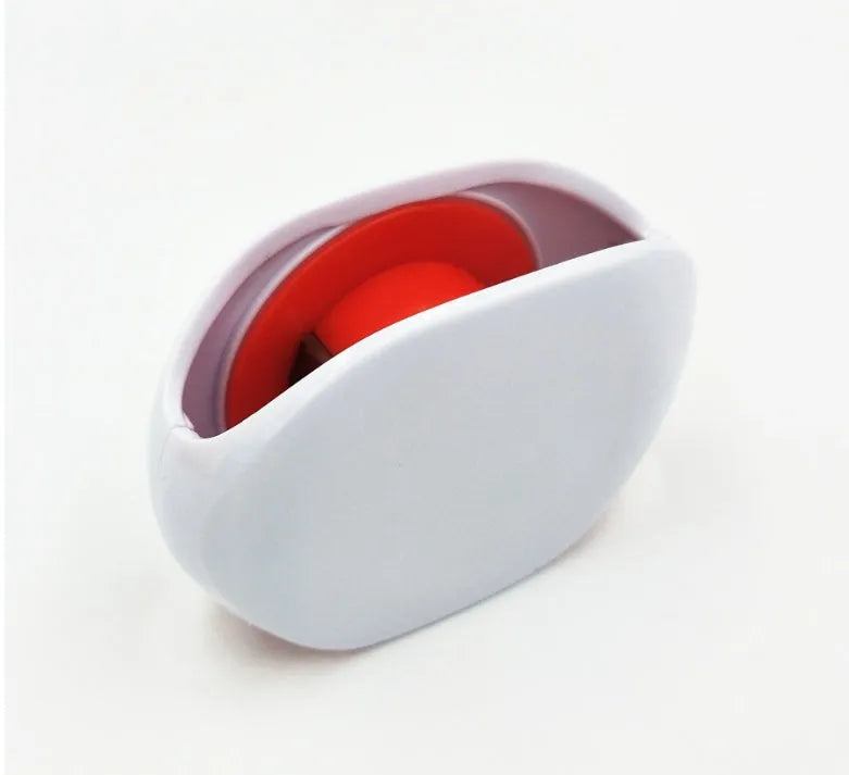 Automatic earphone cable winder retractor in multiple colours showing compact size