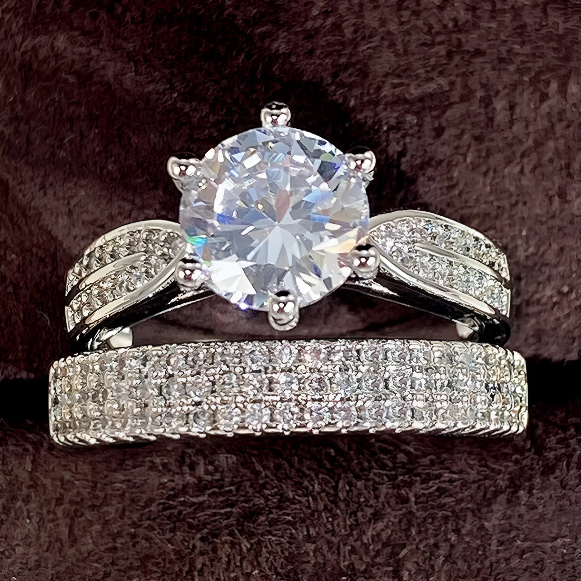Geometric wedding bracelet ring in white gold colour alloy showing round design elements