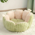Cactus-shaped cat litter kennel in purple or green, shown in large and small sizes with foldable design