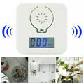 White wireless carbon monoxide alarm unit designed for wall mounting in kitchens and bathrooms