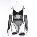 Women's transparent mesh jumpsuit in polyester available in multiple colours and S, M, L sizes