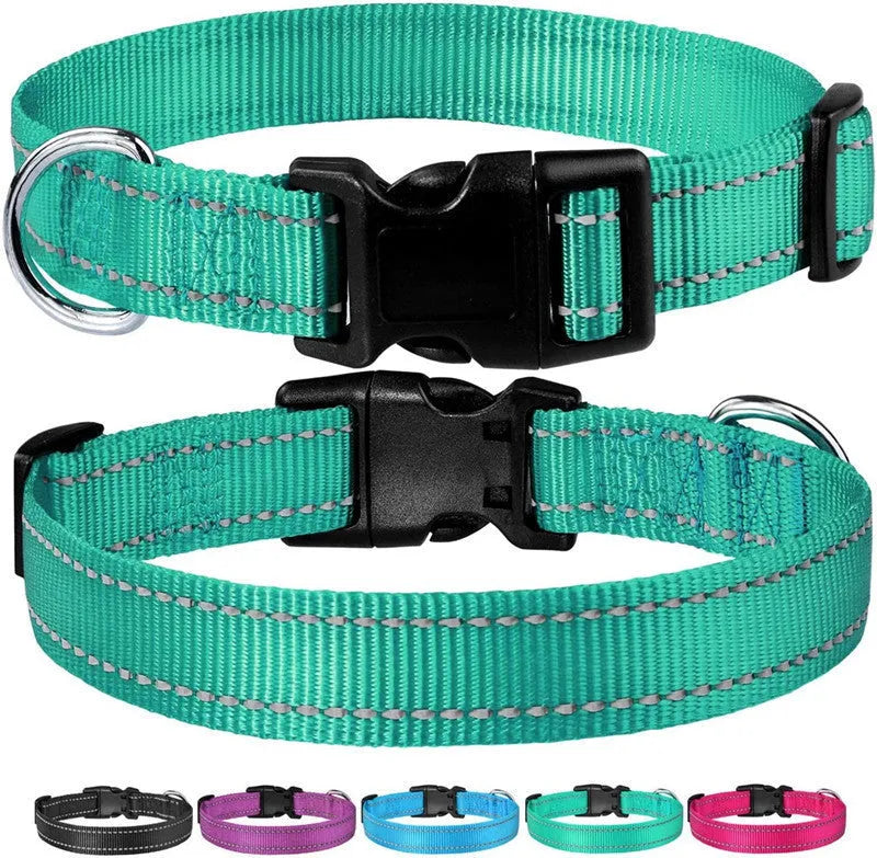 Dog adjustable chest strap dog collar in nylon, available in multiple colours and sizes from XS to XL