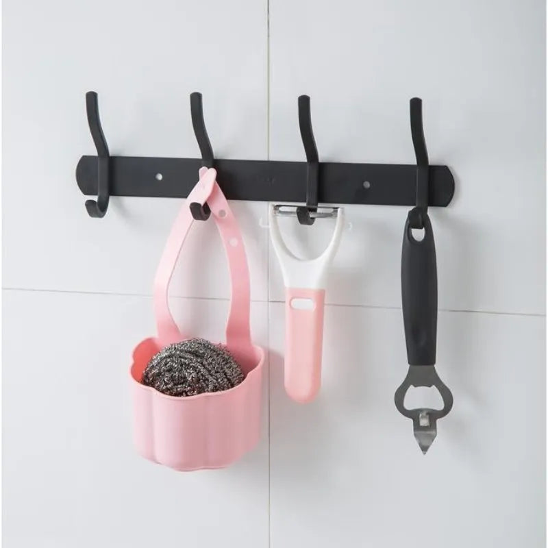 Plastic kitchen sink drain basket in Nordic style design on countertop