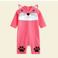 One-piece swimsuit for baby boys and girls with long sleeves, high-elasticity polyester, sun protection, blue colour