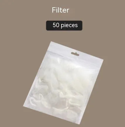 Kitchen sink filter rack with suction cups, fine mesh screen, and disposable filters in dark green gold on a sink drain