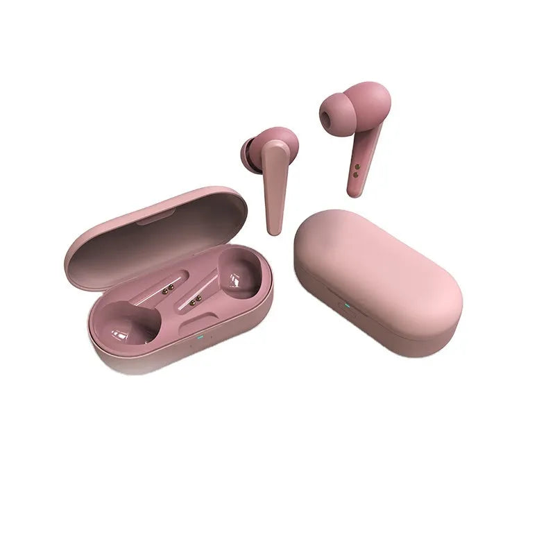 ANC wireless headphones in black, white, pink, green, or blue with Bluetooth 5.0 and 20-metre range