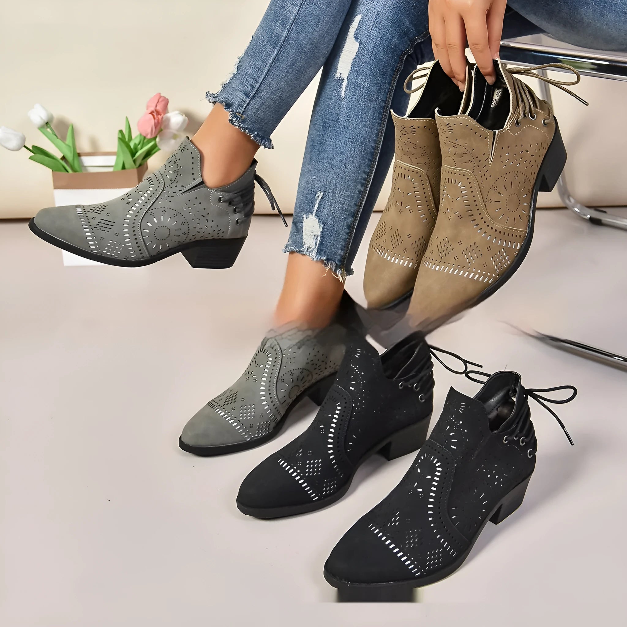 Women's plus size fashion simple boots in black artificial PU, middle-calf length