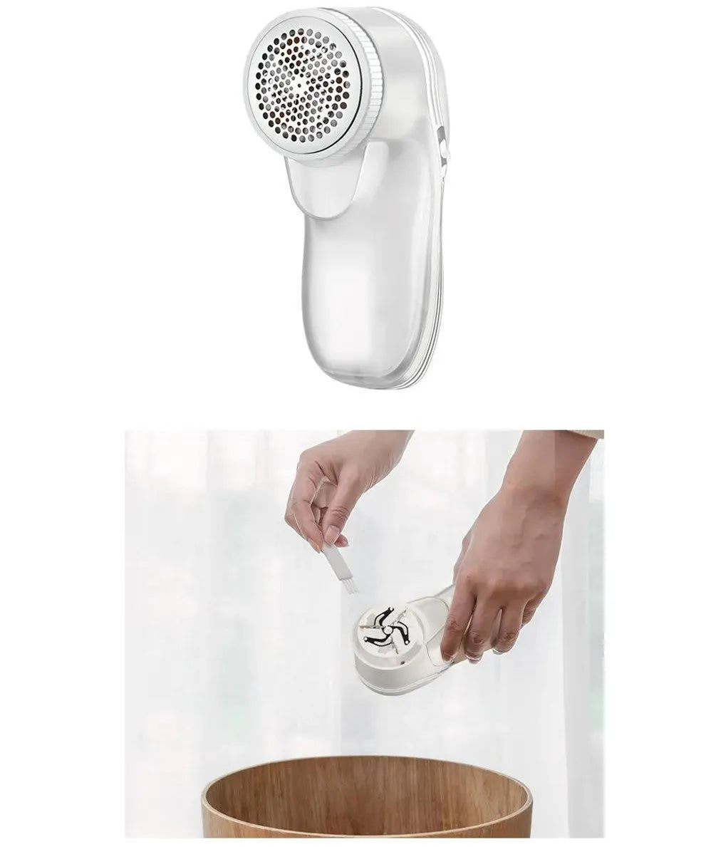 White lint remover machine with USB charging, 4W motor, 500mAh battery, 250g weight