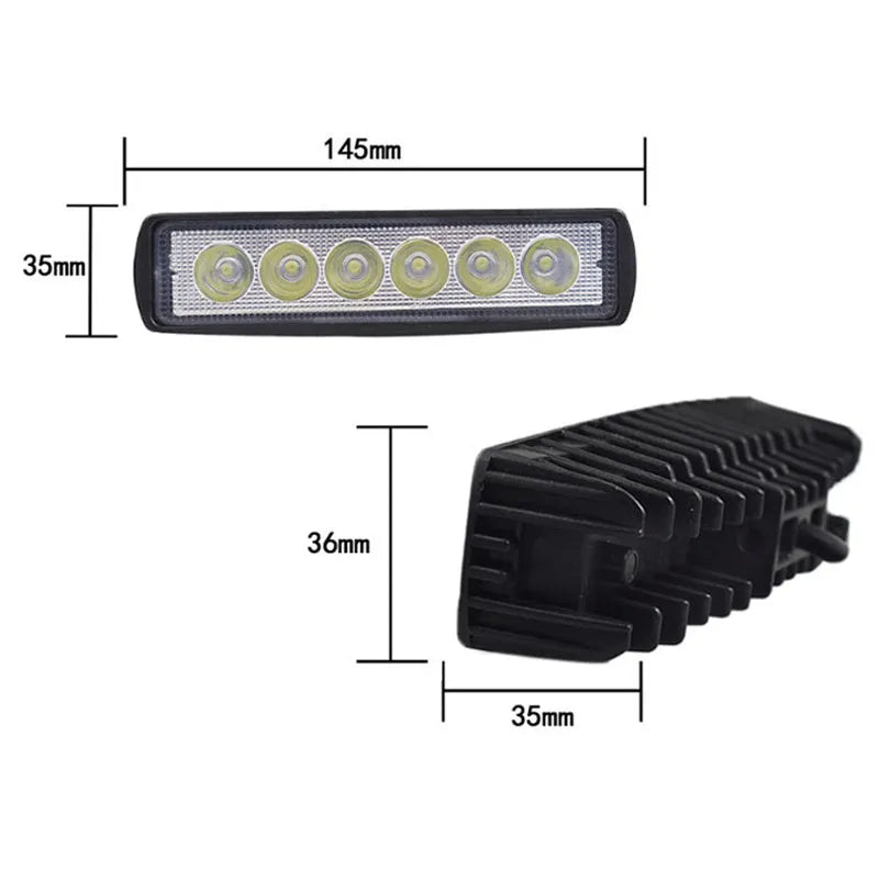 Black die-cast aluminium car LED auxiliary spot light with bracket mount.