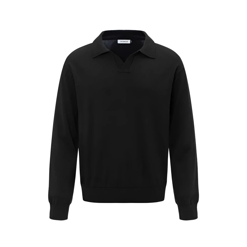 Loose pullover style acrylic blend sweater in black, dark grey, or creamy-white colours