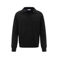 Loose pullover style acrylic blend sweater in black, dark grey, or creamy-white colours