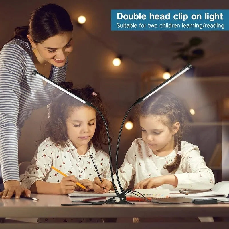 26cm black and white LED desk lamp with USB power for student study