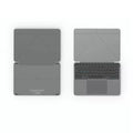 Grey folding wireless Bluetooth keyboard for mobile phones and tablets with compact portable design