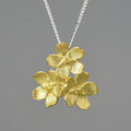 Sterling silver forget-me-not flower pendant with open mouth pastoral design