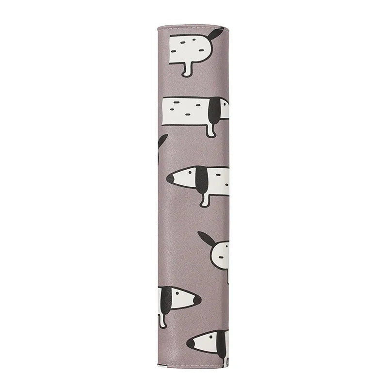 Cute cartoon sausage dog design PU leather seat belt shoulder pad protector 14x22cm