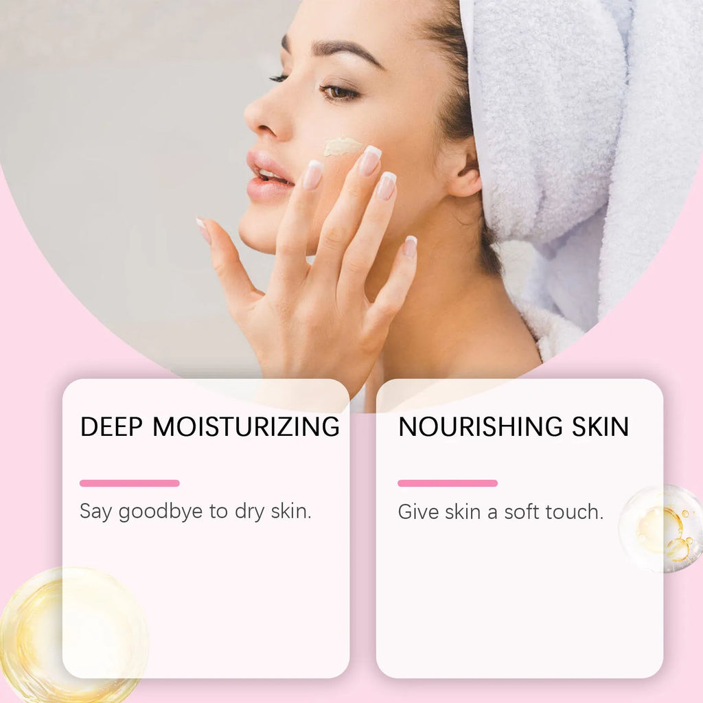 Sakura butter cream moisturiser in 5.7cm cube container with 100g net content for facial skincare