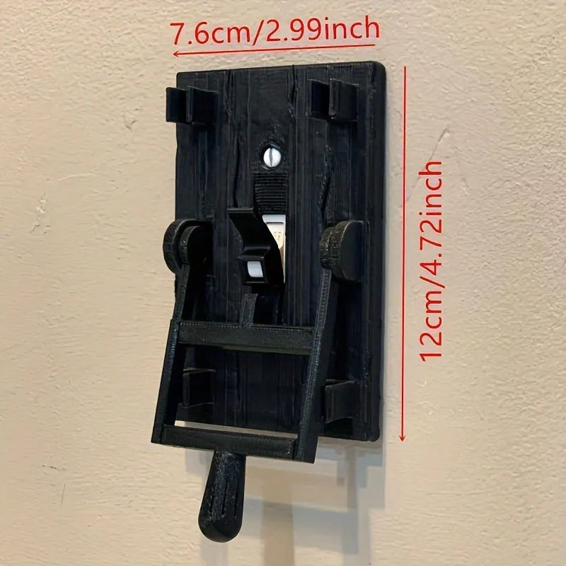 Retro decorative light switch plate with creative design for exposed wall installation.