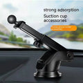 Silver car phone holder with wireless charging and auto clamp on dashboard