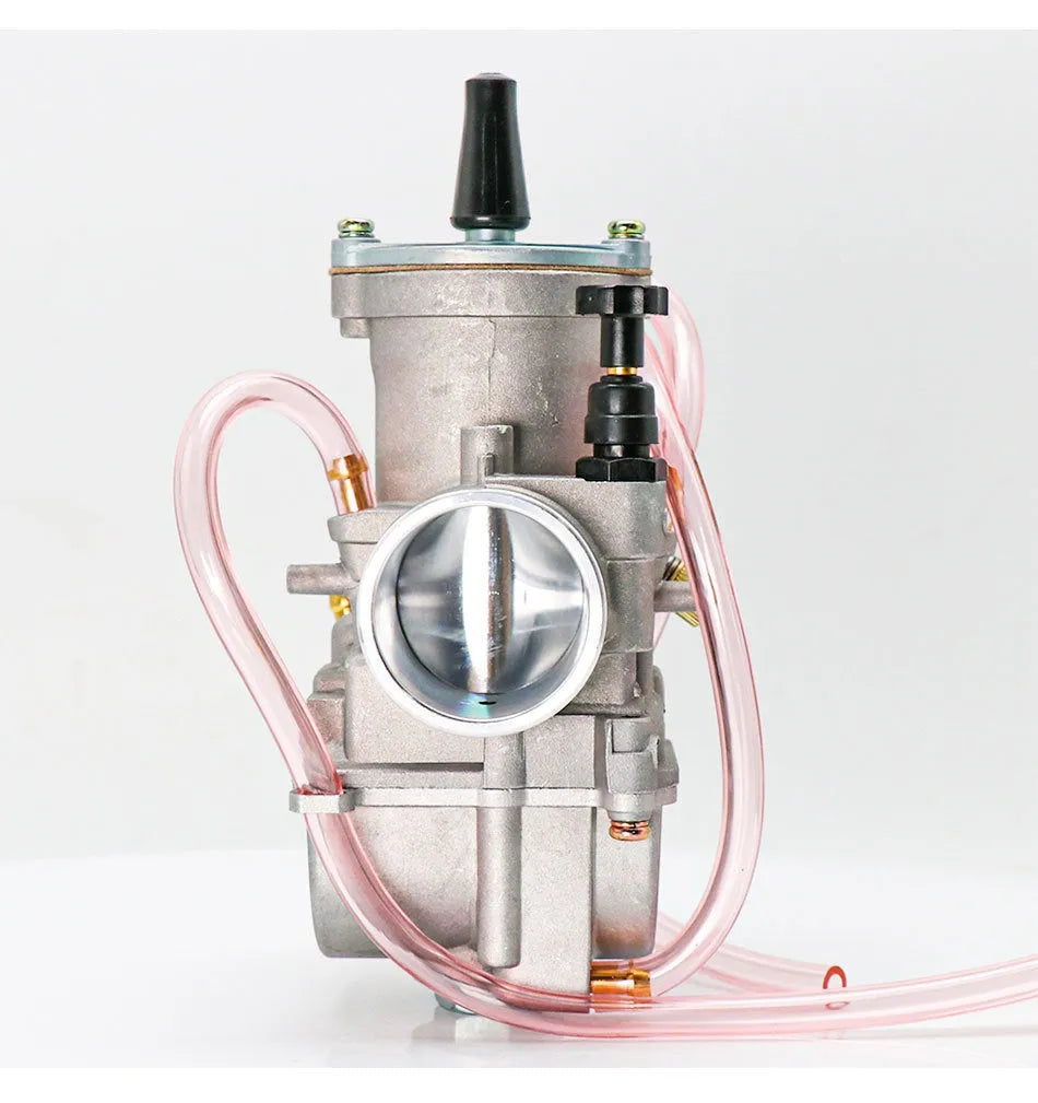 Sandblasted motorcycle carburetor kit in a colour box with size options from 21mm to 34mm