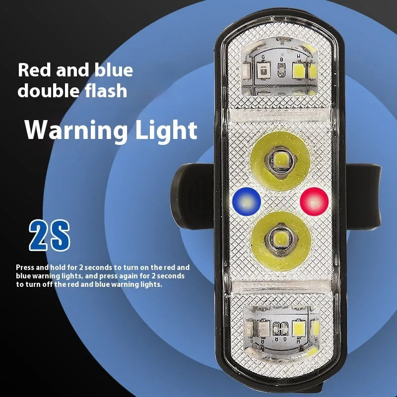 Black bicycle headlight with ABS housing, XPG-LED, and wave induction feature, 350 lumens output