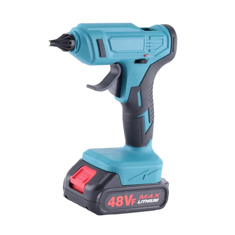 Rechargeable lithium electric hot melt glue gun 21V bare metal with 2 batteries and glue sticks