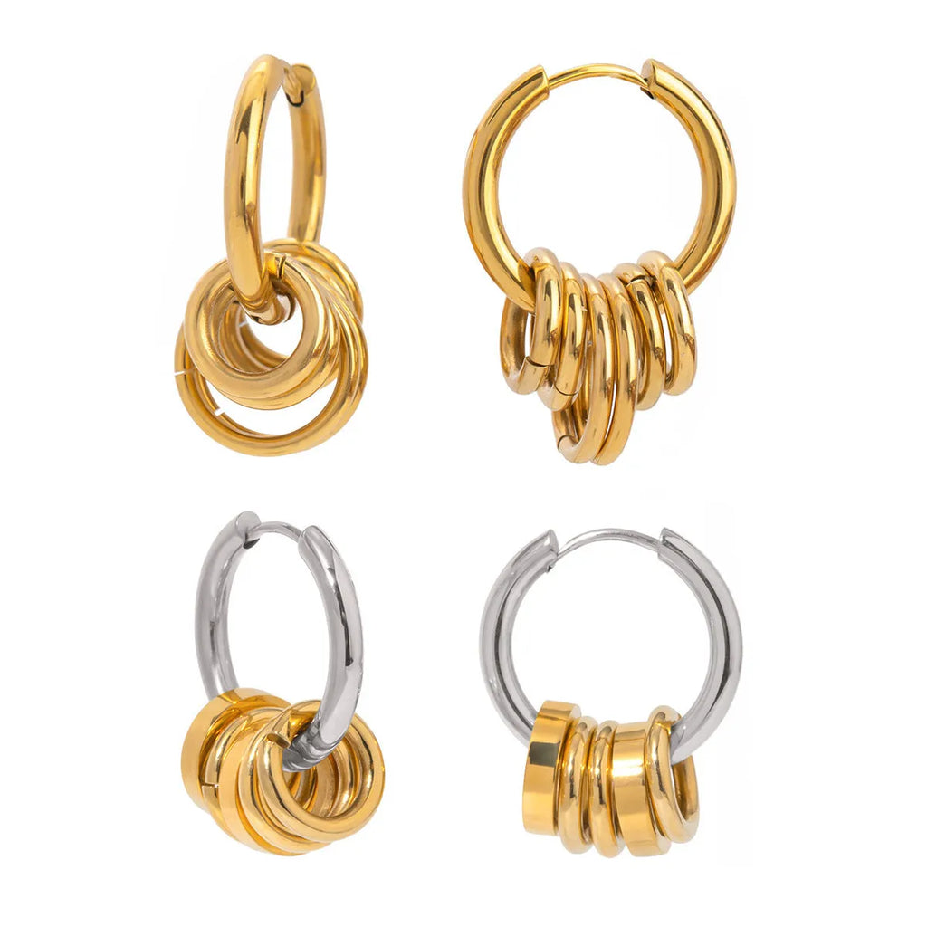 Stainless steel electroplated ins style earrings in colour JDE2405019, unisex design.