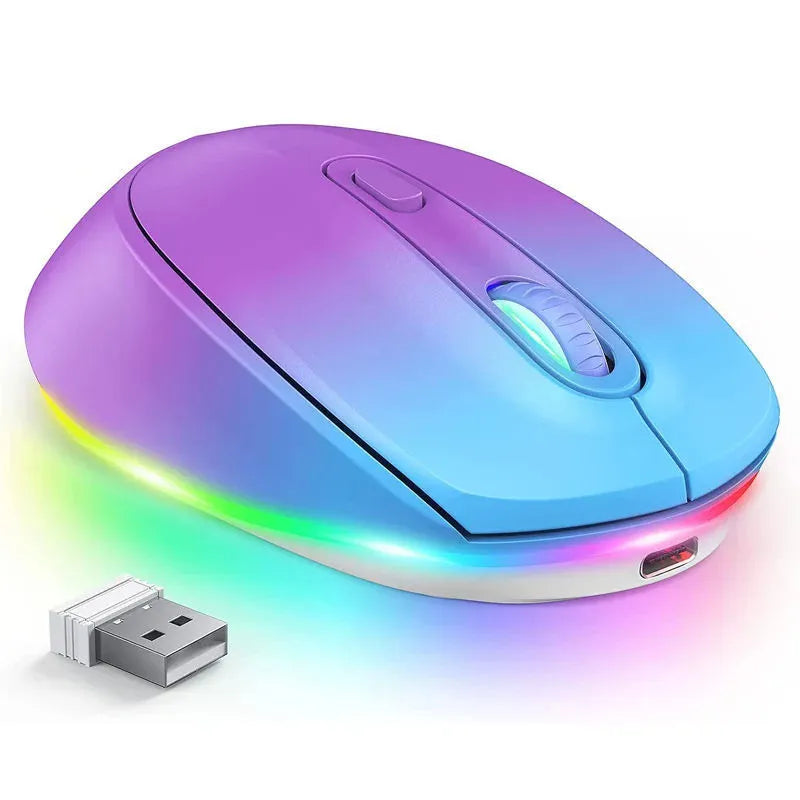 24g lightweight wireless mouse in seven colour options showing ergonomic right-handed design