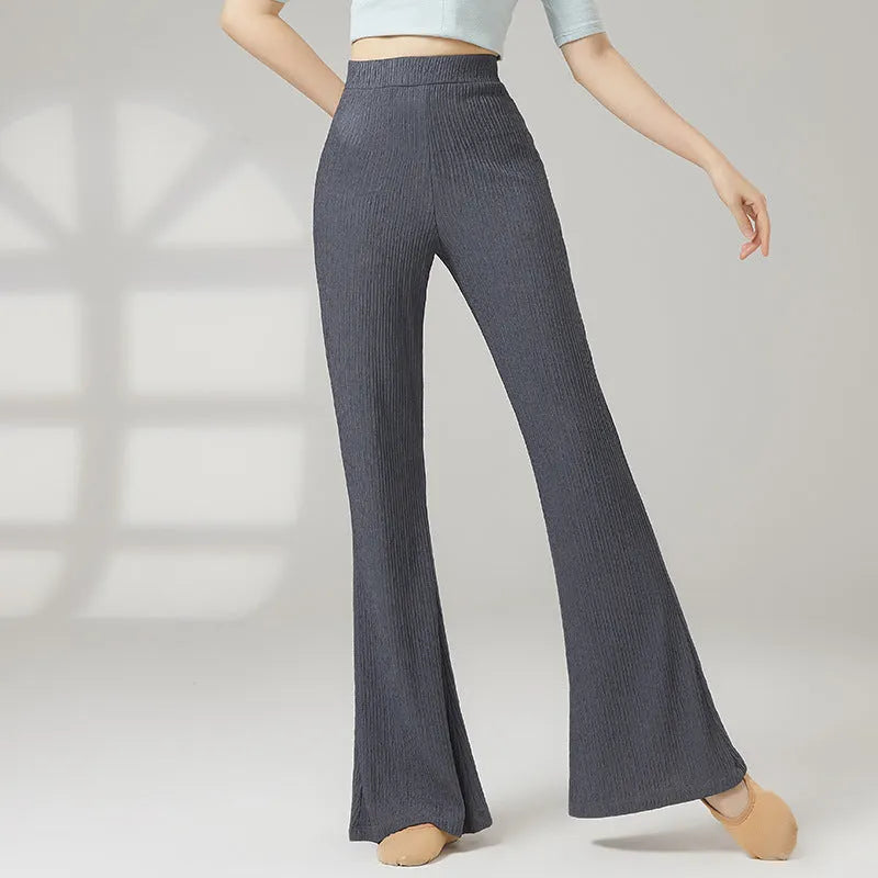 Women's classical dance practice trousers in stretch polyester fabric