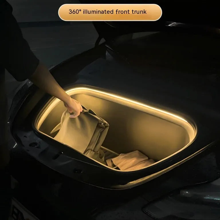 Tesla Model 3/Y front standby box ambient light kit with soft silicone light bar in three colour options